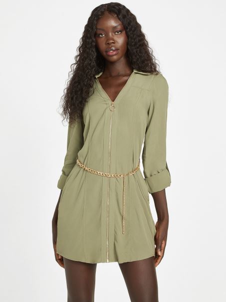 Rochie Cămașă Abelina Challis Isle Wash 32'' Guess