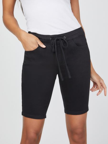 Pantaloni Scurți Midi Cassia Jogger Guess Negru