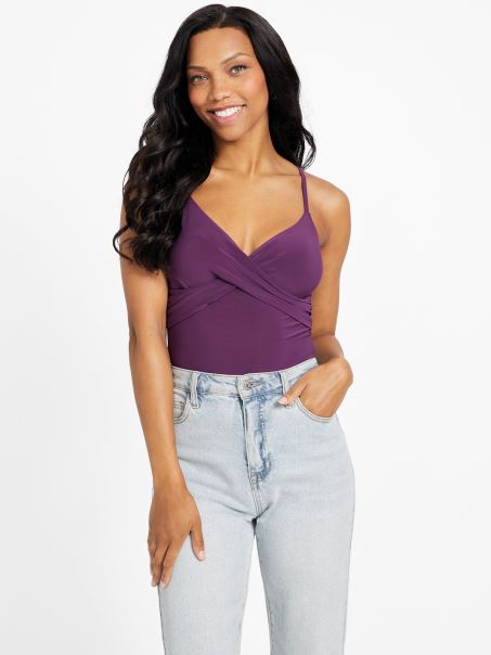 Guess Gil Bodysuit Floral Vin De Struguri