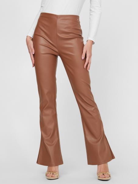 Clay Rose Guess Pantaloni Salome Din Piele Artificială Despicați La Gleznă