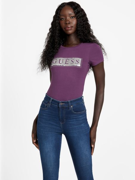 Vin De Struguri Guess Oțel Paiete și Strasuri Tricou