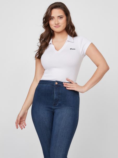Rafina Polo Guess Alb Pur