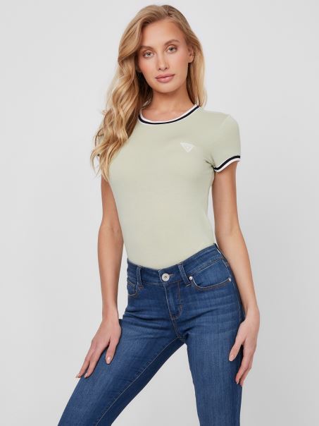 Guess Freddie Ringer Tee Spumă Moale