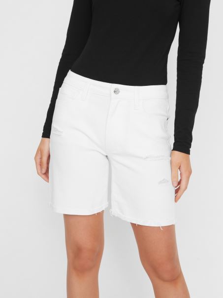 Pantaloni Scurți Midi Leticia Guess White