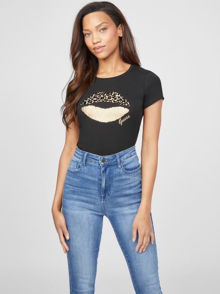 Lobe Tee Jet Black Guess