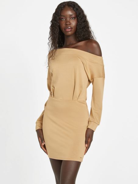 Marti Rochie Cu Umeri Guess Toasted Taupe