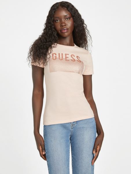 Vapor Rose Lisey Stras Logo Tricou Guess
