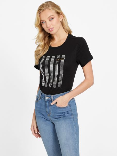 Eco Felix Bling Tee Jet Black Guess