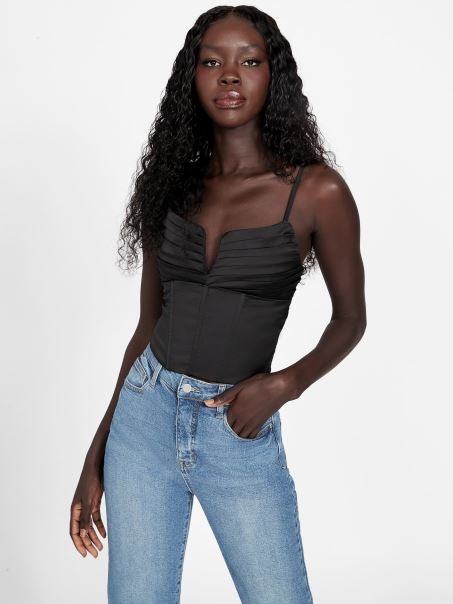 Jet Black Eco Leu Corset Top Guess