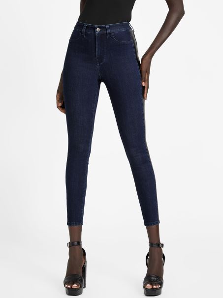 Blugi Skinny Guess Spalati Inchis La Culoare Eco Petra