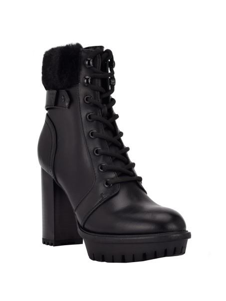Black1 Emmales Faux-healing Trim Boots Guess