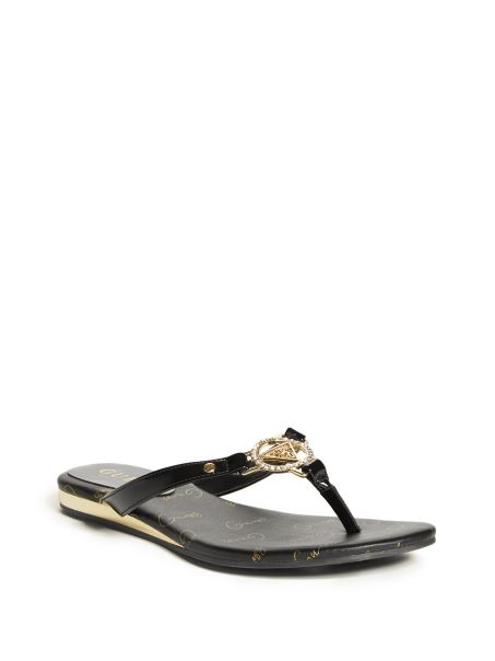 Flip-flops Negri Guess Makena Cu Logo Cu Strasuri
