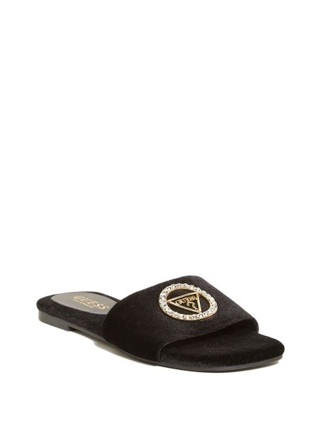 Juliet Catifea Slide Guess Negru