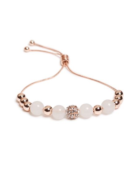 Guess Brățară Din Aur Roz Stardust Cu Margele Albe