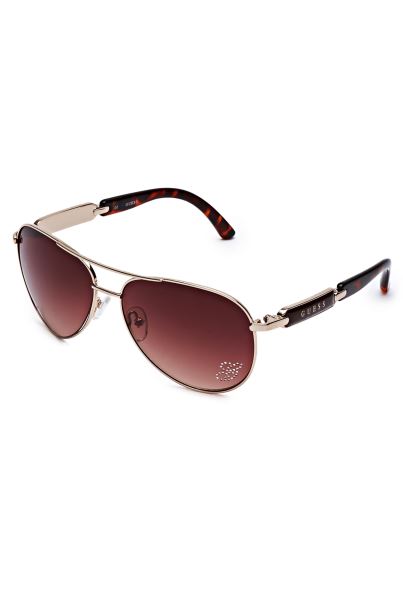 Guess Ochelari De Soare Clasici Aviator Aurii