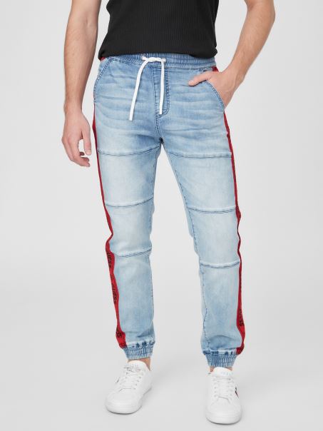 Pantaloni De Jogging Din Denim Eco Tyler Spalati Usor Guess
