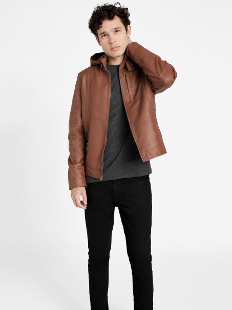 Geacă Din Piele Artificială Guess Camel Roney