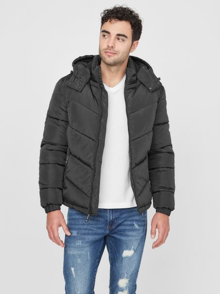 Jachetă Puffer Chase Jet Black Guess