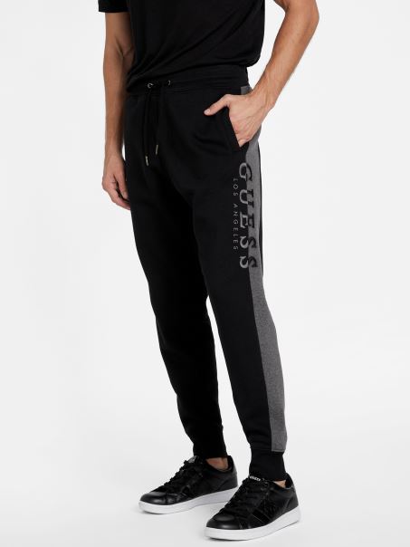 Pantaloni De Jogging Guess Jet Black Eco Marcus Logo