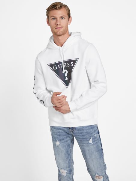 Hanorac Cu Logo Trent Guess Alb Pur