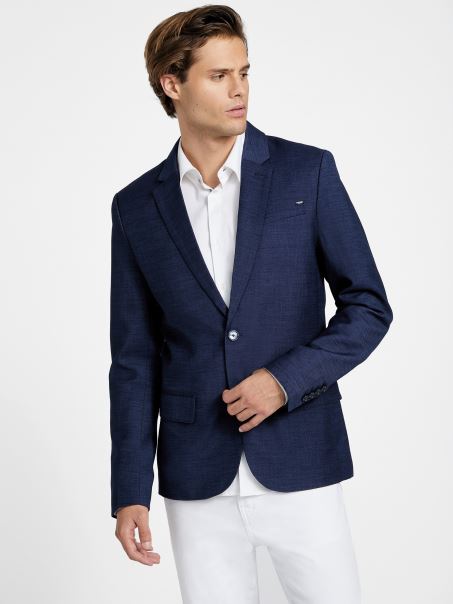 Blazer Guess Albastru De Mătase