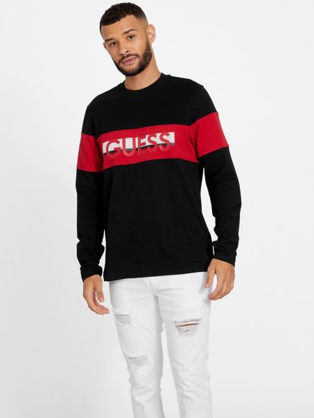 Tricou Cu Mânecă Lungă Guess Jet Black Eco Sandro