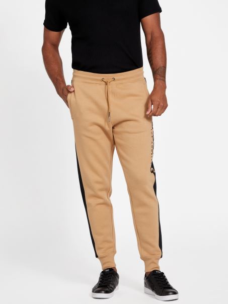 Pantaloni De Jogging Eco Marcus Logo Taupe Prajit Guess