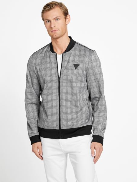 Geacă De Zbor în Carouri Multi Astro Guess Jet Black