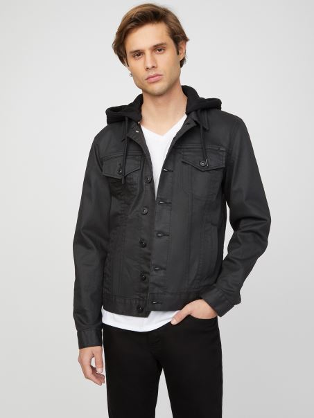 Jacheta Denim Rakim Guess Spalare Neagra