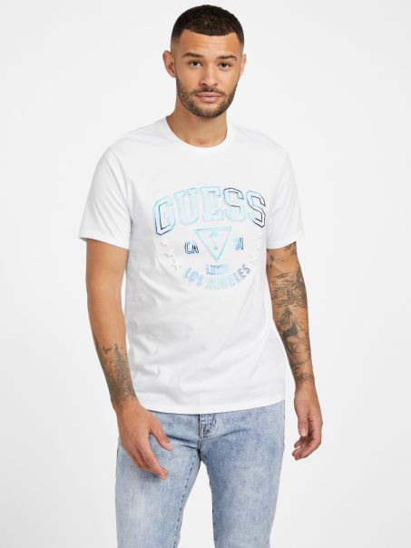 Tricou Cu Logo Guess Eco Sammo Alb Pur