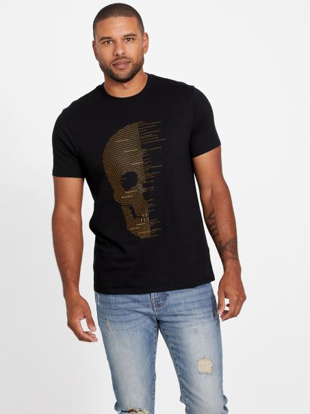 Tricou Negru Guess Eco Fronz Crewneck