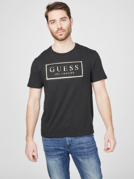 Tricou Cu Logo în Relief Colt Negru Jet Guess