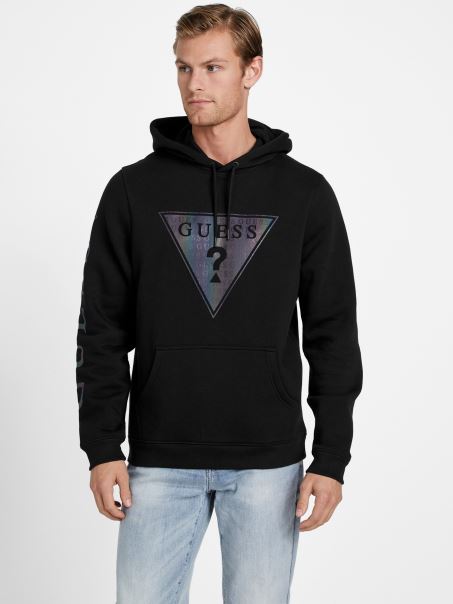 Hanorac Cu Logo Trent Negru Jet Guess