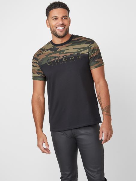 Tricou Cu Logo Camuflaj Davion Color-block Guess