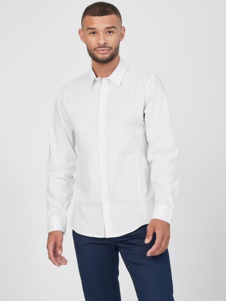Cămașă Din Poplin Damon Guess True White