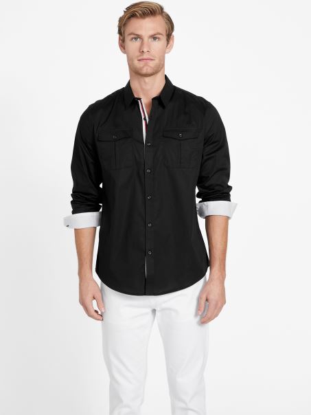 Cămașă Cu Mânecă Lungă Lingard Negru Jet Guess