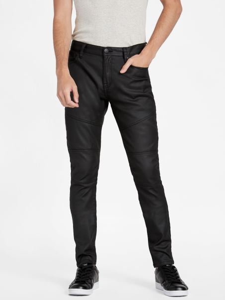 Blugi Moto Imbracati Cu Cooper Guess Ecru Tint Wash