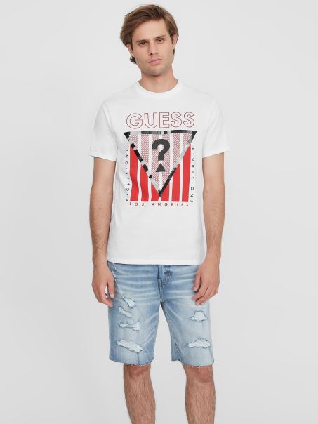 Tricou Cu Logo Eco Ulmo Alb Pur Guess