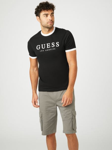 Guess Kirk Logo Crew Tee Jet Black