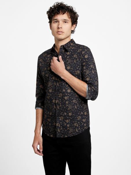 Cămașă Astro Paisley Negru Jet Guess