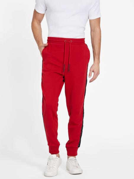 Pantaloni De Jogging Guess Varsity Roșii Eco Marcell Cu Logo