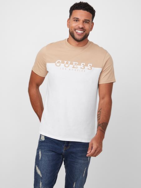 Tricou Cu Logo Chino Davion Color-block Guess