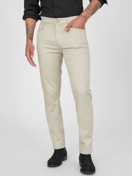 Guess Ledger Pantaloni Also Satin Kaki