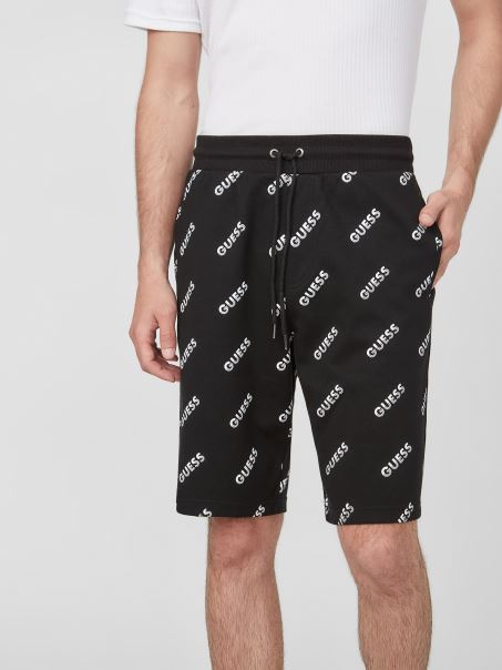 Pantaloni Scurți Cu Logo Montell Negru Jet Guess