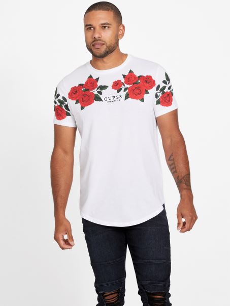 Tricou Alb Pur Guess Ciro Roses