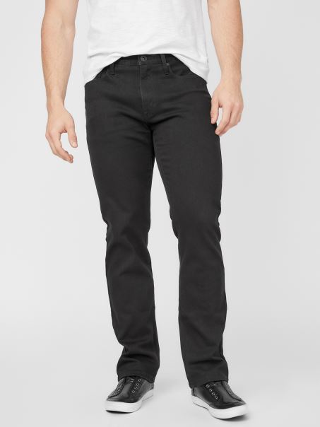 Guess Blugi Cu Picioare Drepte Semilună Negru Spălat