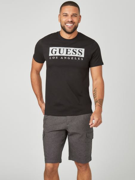 Tricou Guess Negru Cu Logo Greg