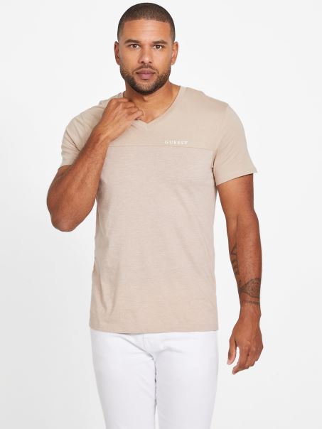 Catifea Taupe Tricou Color-blocked Guess Ganton