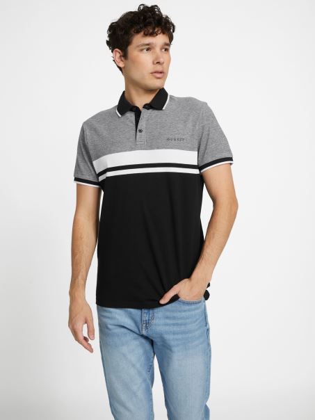 Polo Negru Jet Multi Guess Eco Kai Color-block