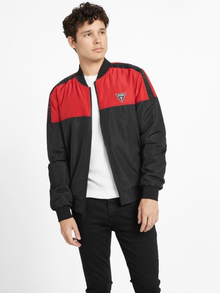 Geacă De Zbor Guess Eco Terry Rugby Red Multi